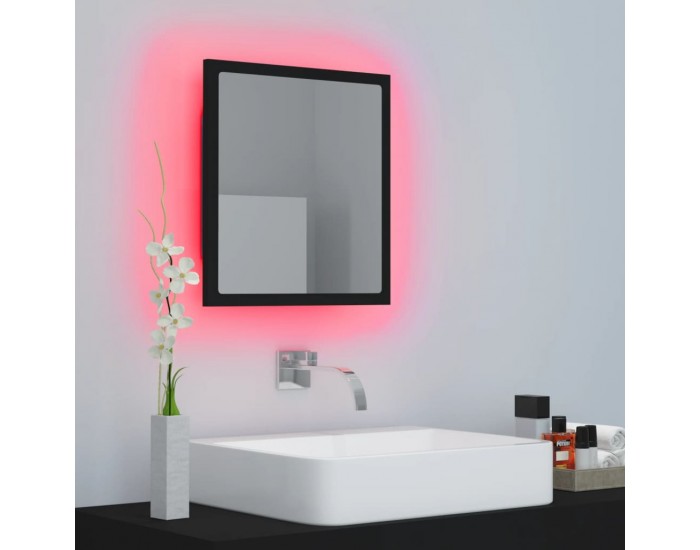 Sonata H LED огледало за баня, черно, 40x8,5x37 см, акрил