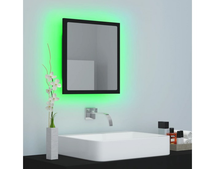 Sonata H LED огледало за баня, черно, 40x8,5x37 см, акрил