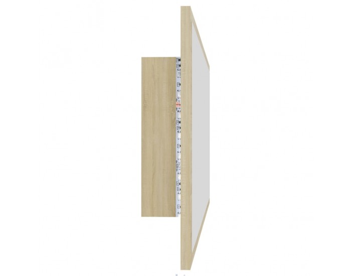 Sonata H LED огледало за баня, дъб сонома, 90x8,5x37 см, акрил