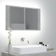 Sonata Dulap de baie cu oglindă & LED, gri beton, 80x12x45 cm acril
