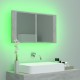 Sonata Dulap de baie cu oglindă & LED, gri beton, 80x12x45 cm acril