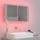 Sonata Dulap de baie cu oglindă & LED, gri beton, 80x12x45 cm acril
