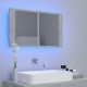 Sonata Dulap de baie cu oglindă & LED, gri beton, 80x12x45 cm acril