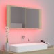 Sonata H Шкаф с LED огледало за баня, дъб сонома, 90x12x45 см, акрил