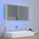 Sonata H Шкаф с LED огледало за баня, дъб сонома, 90x12x45 см, акрил