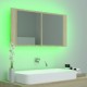 Sonata H Шкаф с LED огледало за баня, дъб сонома, 90x12x45 см, акрил
