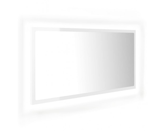 Sonata H LED огледало за баня, бял гланц, 90x8,5x37 см, акрил