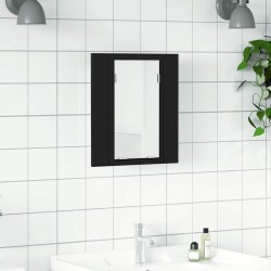 Sonata H Шкаф с LED огледало за баня, черно, 40x12x45 см, акрил - Dulapuri de baie