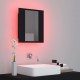 Sonata H Шкаф с LED огледало за баня, черно, 40x12x45 см, акрил