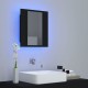 Sonata H Шкаф с LED огледало за баня, черно, 40x12x45 см, акрил