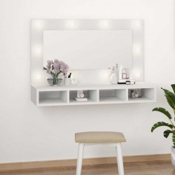 Sonata H Огледален шкаф с LED, бял, 90x31,5x62 см - Dulapuri de baie