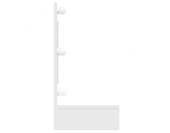 Sonata H Огледален шкаф с LED, бял, 90x31,5x62 см
