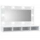 Sonata H Огледален шкаф с LED, бял, 90x31,5x62 см