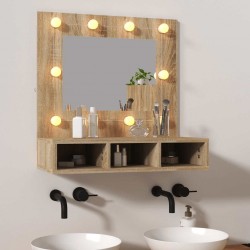 Sonata H Огледален шкаф с LED, дъб сонома, 60x31,5x62 см - Dulapuri de baie