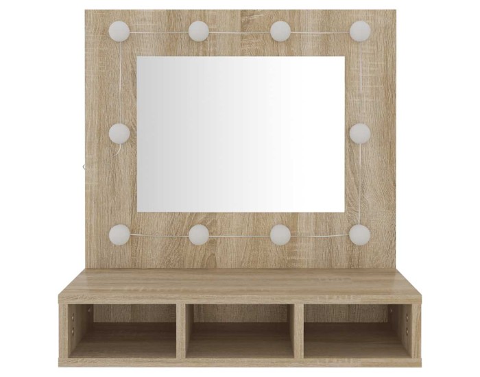 Sonata Dulap cu oglindă și LED, stejar sonoma, 60x31,5x62 cm