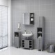 Sonata Dulap baie cu oglindă gri sonoma 62,5x20,5x64 cm lemn compozit