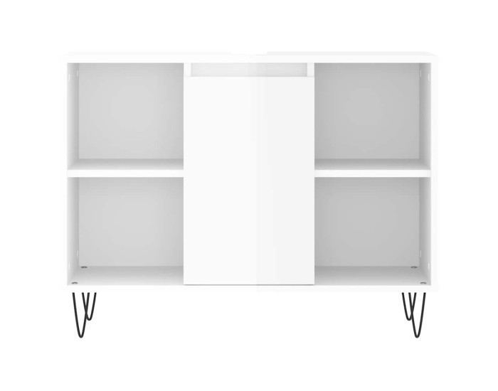 Sonata Dulap pentru baie, alb extralucios, 80x33x60 cm, lemn compozit