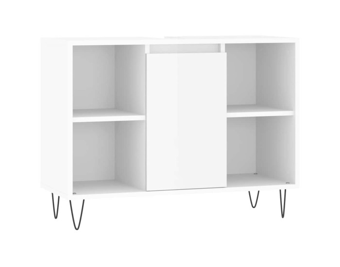Sonata Dulap pentru baie, alb extralucios, 80x33x60 cm, lemn compozit