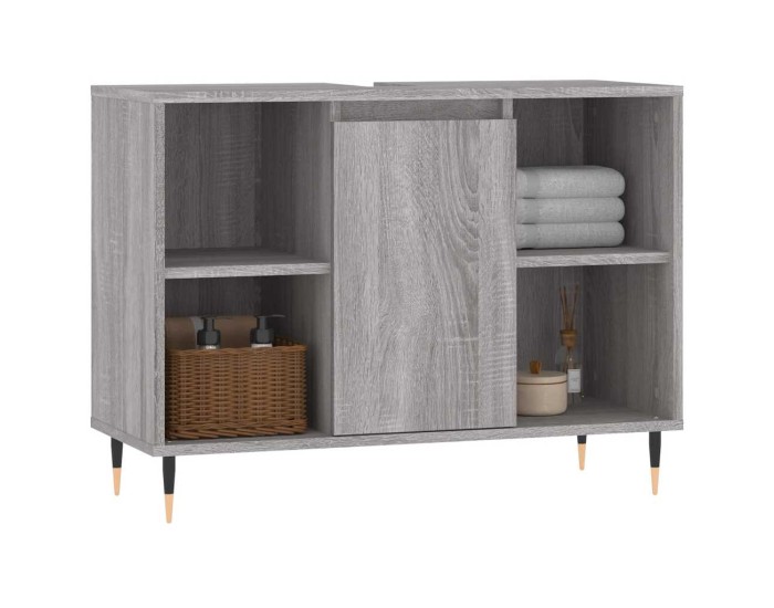 Sonata Dulap pentru baie, gri sonoma, 80x33x60 cm, lemn compozit