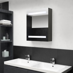 Sonata H LED шкаф с огледало за баня, антрацит, 50x14x60 см - Baie