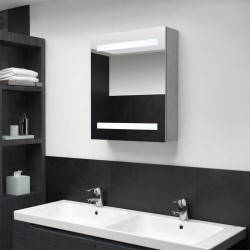 Sonata H LED шкаф с огледало за баня, бетонно сив, 50x14x60 см - Baie