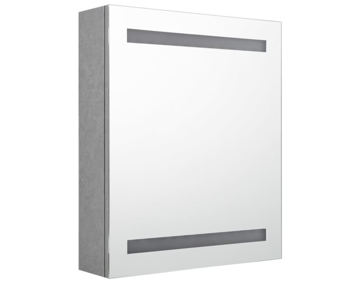 Sonata Dulap de baie cu oglindă și LED, gri beton, 50x14x60 cm