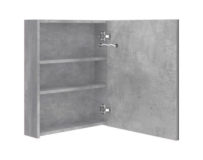 Sonata Dulap de baie cu oglindă și LED, gri beton, 50x14x60 cm