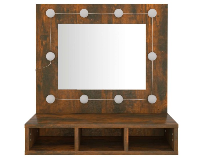 Sonata Dulap cu oglindă și LED, stejar fumuriu, 60x31,5x62 cm