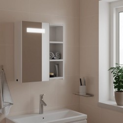 Sonata H Огледален шкаф за баня с LED светлина бял 45x13x52 см - Dulapuri de baie