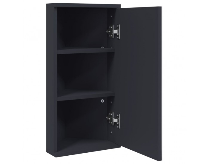 Sonata H Ъглов шкаф с огледало за баня сив 30x24x60 см