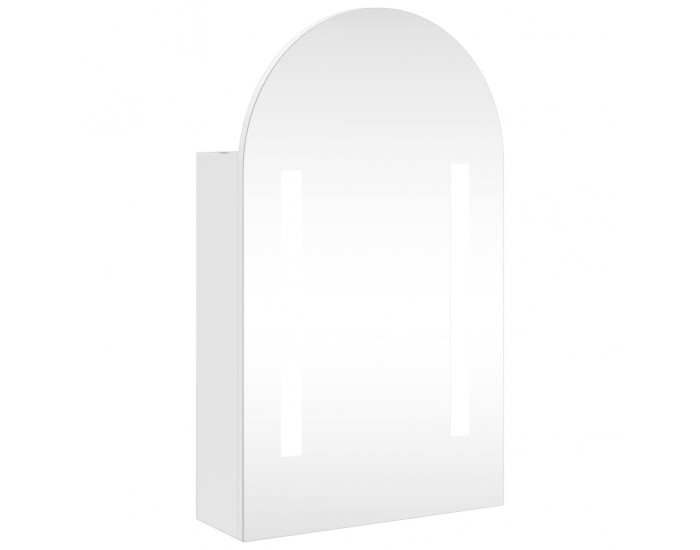 Sonata H Огледален шкаф за баня с LED светлина дъговиден бял 42x13x70 см