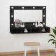 Sonata H Огледален шкаф с LED, черен, 90x31,5x62 см