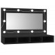 Sonata H Огледален шкаф с LED, черен, 90x31,5x62 см