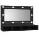Sonata H Огледален шкаф с LED, черен, 90x31,5x62 см