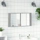 Sonata H Шкаф с LED огледало за баня, сив сонома, 90x12x45 см, акрил