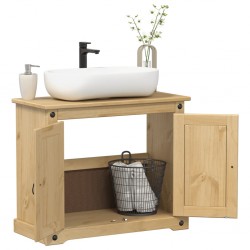 Sonata H Шкаф за мивка за баня Corona 73x33x60 см бор масив - Dulapuri de baie