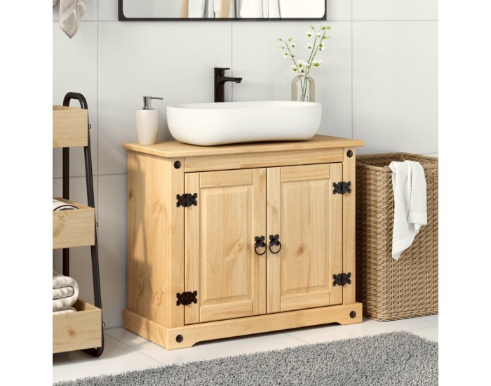Sonata H Шкаф за мивка за баня Corona 73x33x60 см бор масив