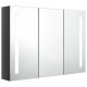 Sonata H LED шкаф с огледало за баня, 89x14x62 см, блестящо сив