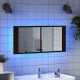 Sonata H Шкаф с LED огледало за баня, кафяв дъб, 100x12x45 см