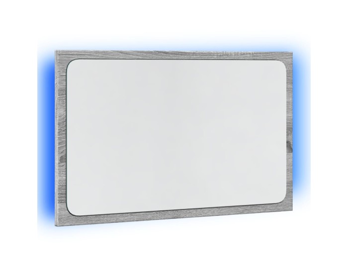Sonata Oglindă de baie LED, gri sonoma, 60x8,5x38 cm lemn prelucrat