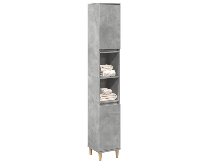 Sonata Dulap de baie, gri beton, 30x30x190 cm, lemn prelucrat