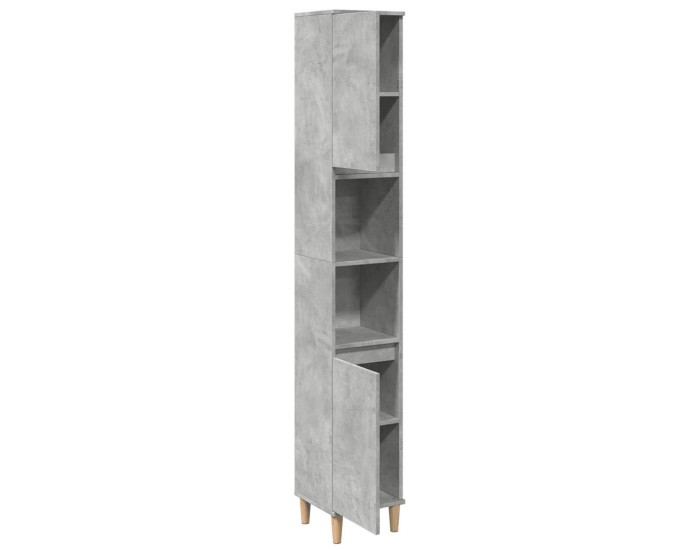 Sonata Dulap de baie, gri beton, 30x30x190 cm, lemn prelucrat