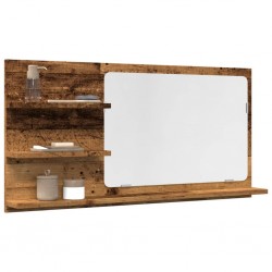 Sonata H Шкаф за баня с огледало старо дърво 90x11x45 см инженерно дърво - Dulapuri de baie