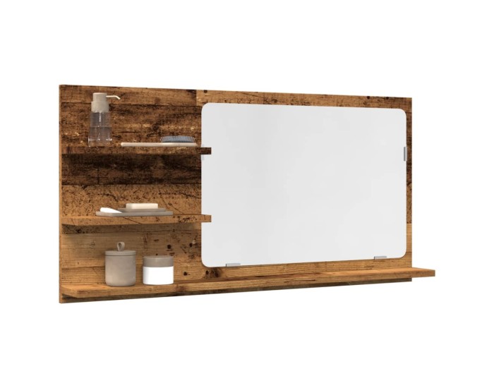 Sonata Dulap baie cu oglindă, lemn vechi, 90x11x45 cm, lemn prelucrat