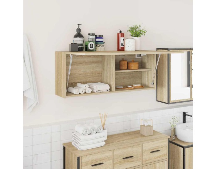Sonata Dulap perete baie, stejar sonoma, 100x25x40 cm, lemn prelucrat