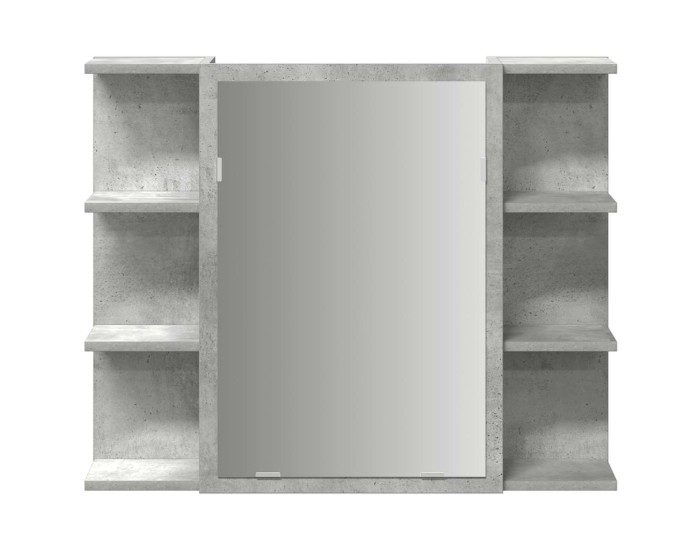 Sonata Dulap de baie cu oglindă, gri beton, 80 x 20,5 x 64 cm, PAL