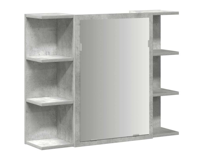Sonata Dulap de baie cu oglindă, gri beton, 80 x 20,5 x 64 cm, PAL