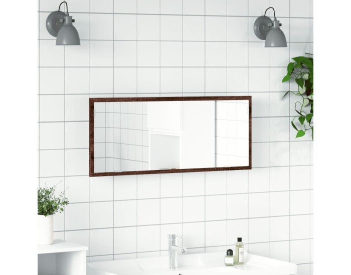 Sonata Oglindă de baie LED stejar maro, 100x8,5x37 cm lemn prelucrat