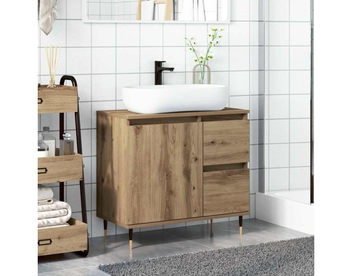 Sonata Dulap de baie, stejar artizanal, 65x33x60 cm, lemn prelucrat