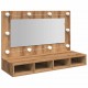 Sonata H Огледален шкаф с LED осветление, дъб, 90x31,5x62 см